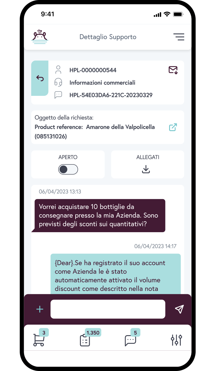 HIppoFlow - Supporto La sezione Supporto di HippoFlow (l'App di HippoPlace), dedicata al supporto clienti.